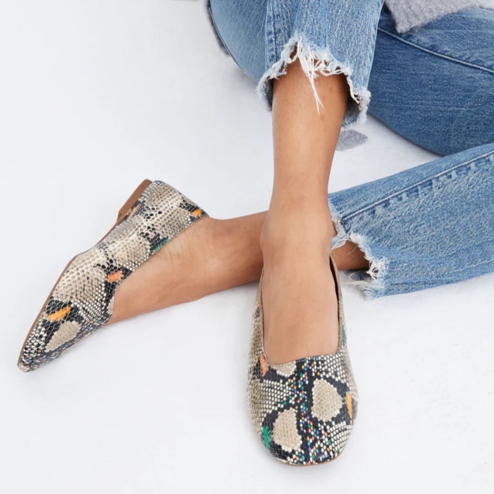 Snakeskin Embossed Cory Flat